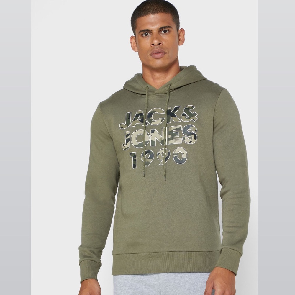 Jack & Jones Camo Logo Regular Fit Hoodie